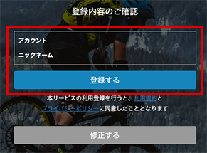 追加情報の確認画面