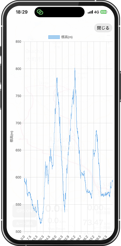 RideMap Go App Screen - Night Mode