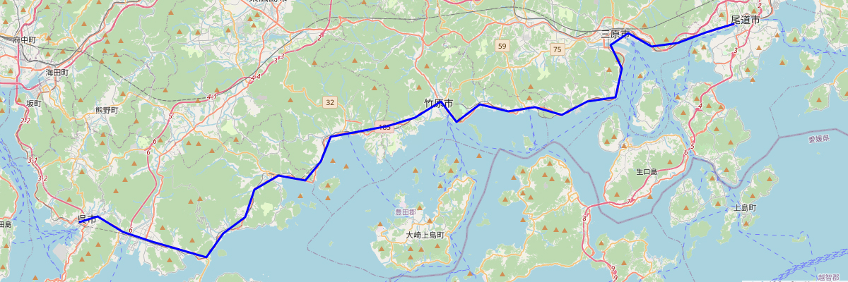 さざなみ海道サイクリングコース図